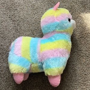 Big rainbow llama plush
